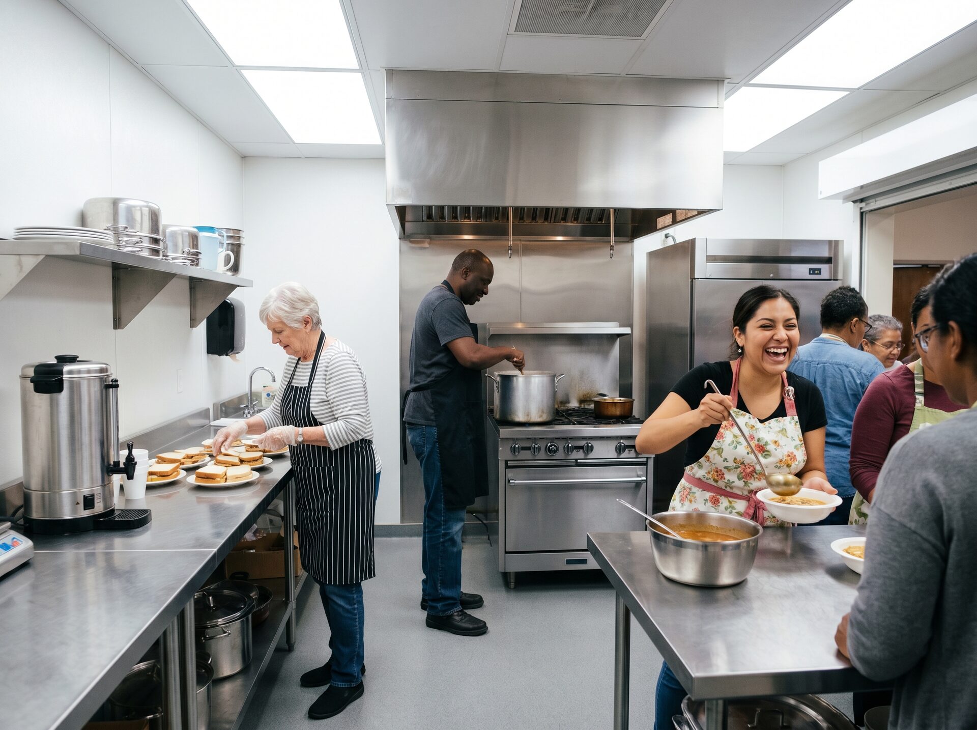 Kitchen volunteers